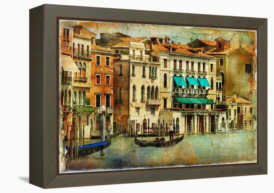 Romantic Venice - Artwork In Painting Style-Maugli-l-Framed Stretched Canvas