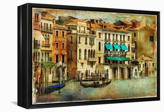 Romantic Venice - Artwork In Painting Style-Maugli-l-Framed Stretched Canvas