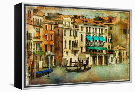 Romantic Venice - Artwork In Painting Style-Maugli-l-Framed Stretched Canvas