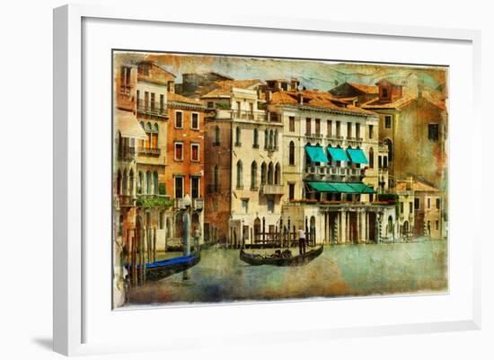 Romantic Venice - Artwork In Painting Style-Maugli-l-Framed Premium Giclee Print