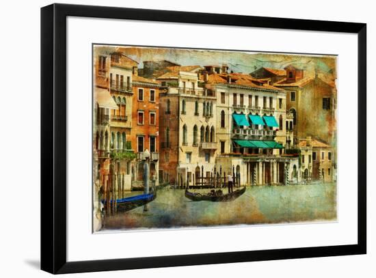 Romantic Venice - Artwork In Painting Style-Maugli-l-Framed Premium Giclee Print