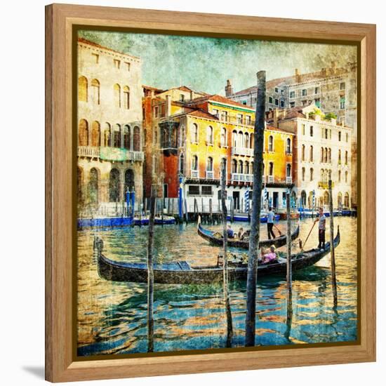 Romantic Venice - Artwork In Painting Style-Maugli-l-Framed Stretched Canvas