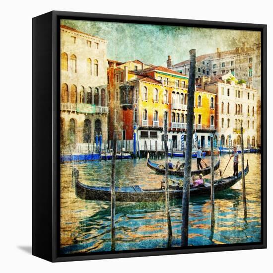 Romantic Venice - Artwork In Painting Style-Maugli-l-Framed Stretched Canvas