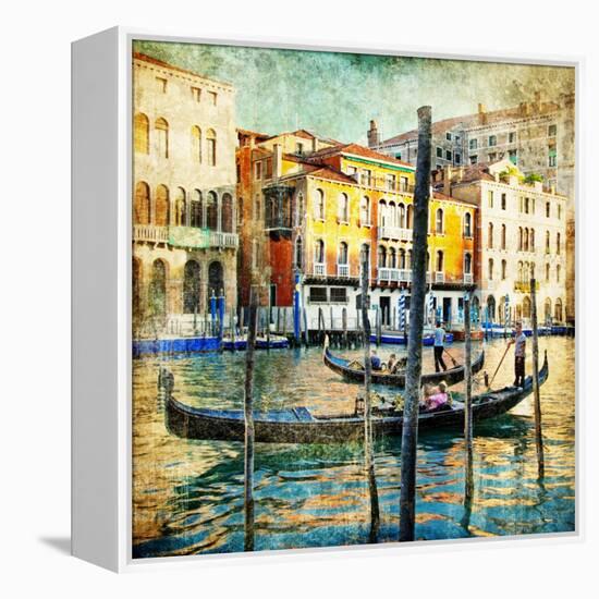 Romantic Venice - Artwork In Painting Style-Maugli-l-Framed Stretched Canvas