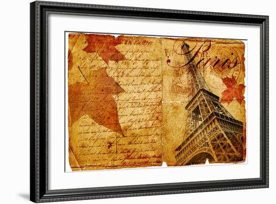Romantic Vintage Letter From Paris-Maugli-l-Framed Art Print