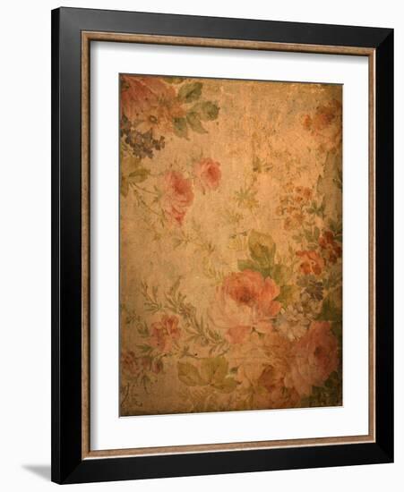 Romantic Vintage Rose Background-jannoon028-Framed Art Print