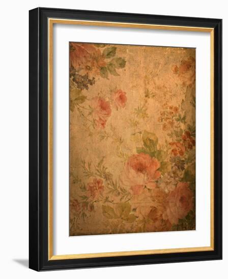 Romantic Vintage Rose Background-jannoon028-Framed Art Print