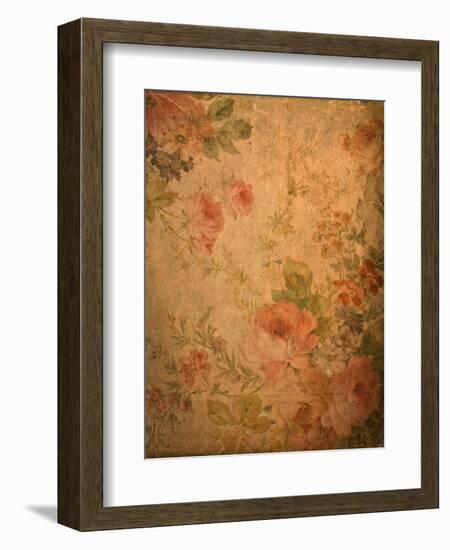 Romantic Vintage Rose Background-jannoon028-Framed Art Print