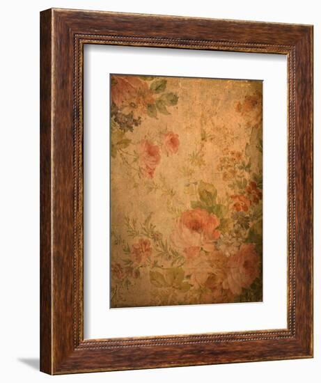 Romantic Vintage Rose Background-jannoon028-Framed Art Print