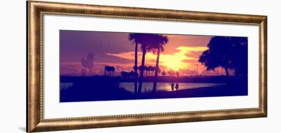 Romantic Walk along the Ocean at Sunset-Philippe Hugonnard-Framed Photographic Print