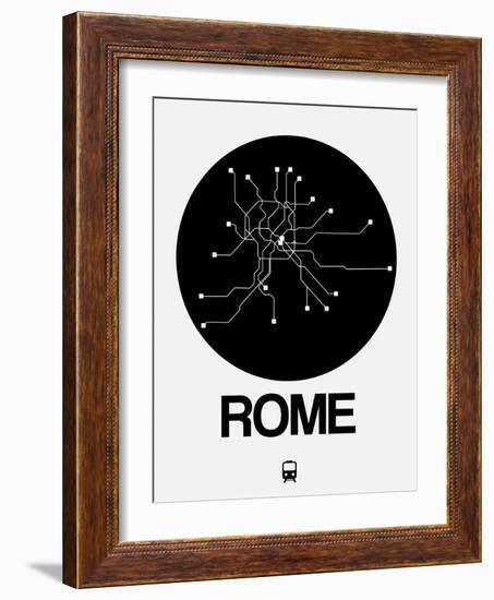 Rome Black Subway Map-NaxArt-Framed Art Print