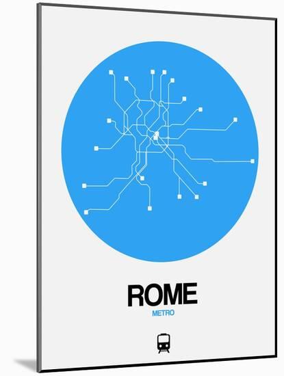 Rome Blue Subway Map-NaxArt-Mounted Art Print