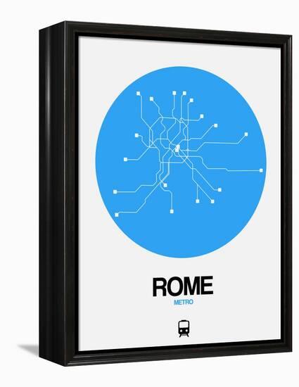 Rome Blue Subway Map-NaxArt-Framed Stretched Canvas