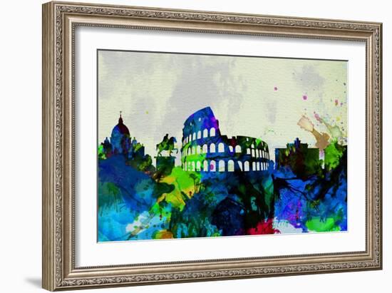 Rome City Skyline-NaxArt-Framed Art Print