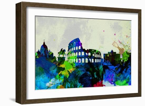 Rome City Skyline-NaxArt-Framed Art Print