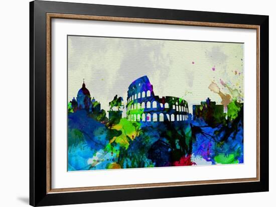 Rome City Skyline-NaxArt-Framed Art Print