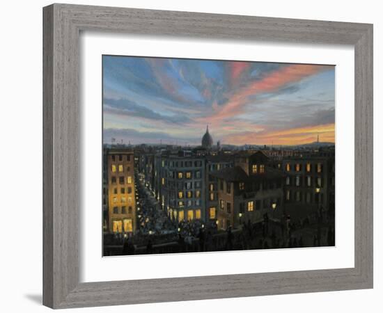 Rome In The Light Of Sunset-kirilstanchev-Framed Art Print