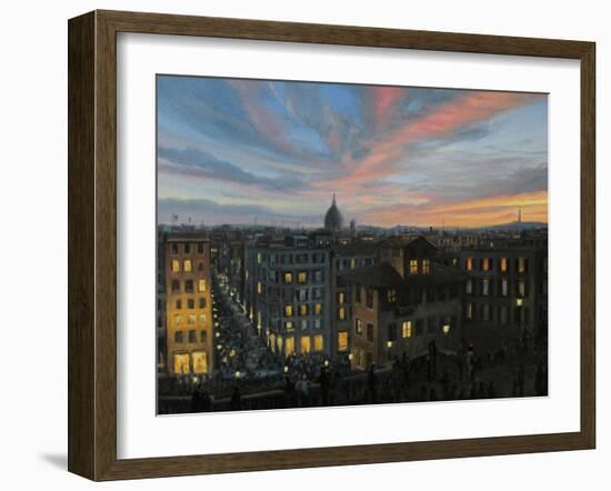 Rome In The Light Of Sunset-kirilstanchev-Framed Art Print