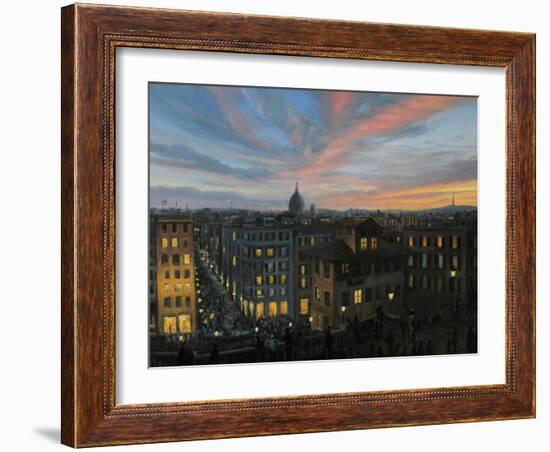 Rome In The Light Of Sunset-kirilstanchev-Framed Art Print