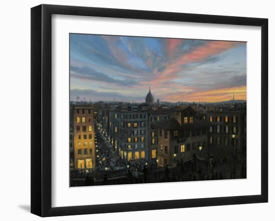 Rome In The Light Of Sunset-kirilstanchev-Framed Art Print