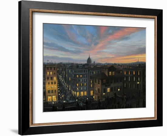 Rome In The Light Of Sunset-kirilstanchev-Framed Art Print