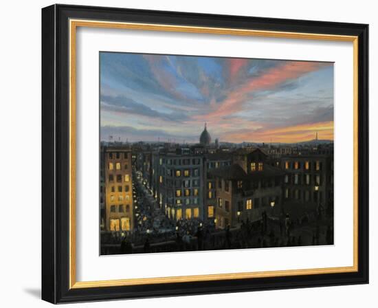 Rome In The Light Of Sunset-kirilstanchev-Framed Art Print