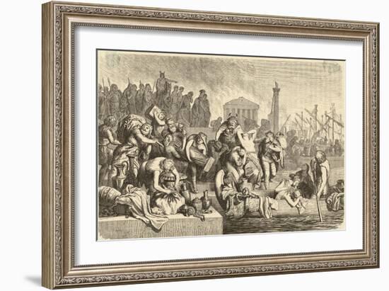 Rome is Sacked Plundered Looted by Gaiseric and His Fellow-Vandals-H. Leutemann-Framed Art Print