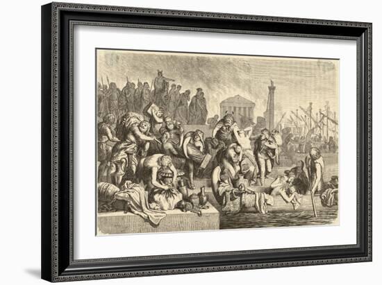 Rome is Sacked Plundered Looted by Gaiseric and His Fellow-Vandals-H. Leutemann-Framed Art Print