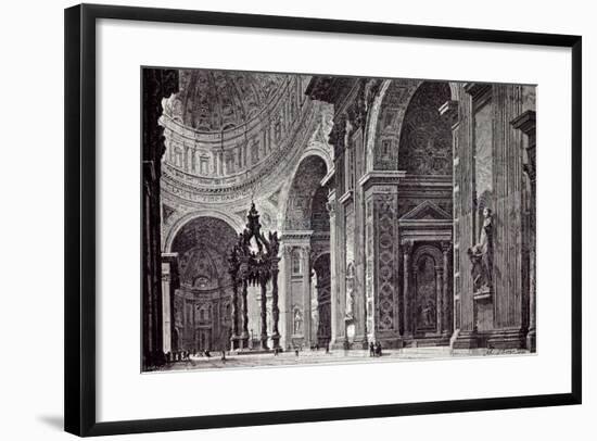 Rome Italy 1875 Interior of St. Peter's View Taken from Left Transept-null-Framed Giclee Print