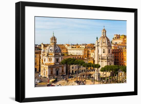 Rome, Italy. Rome, Italy. Piazza della Madonna di Loreto and Trajan's Column. The historic centr...-null-Framed Photographic Print
