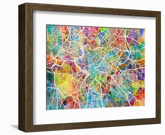 Rome Italy Street Map-Michael Tompsett-Framed Art Print