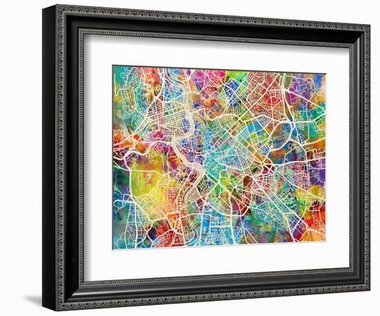 Rome Italy Street Map-Michael Tompsett-Framed Art Print