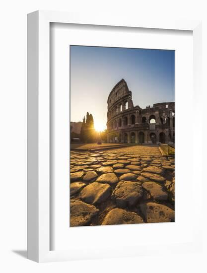 Rome, Lazio, Italy. Colosseum at Summer Sunrise.-Marco Bottigelli-Framed Photographic Print