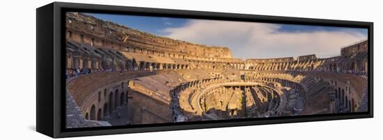 Rome, Lazio, Italy. Inside the Colosseum at Sunset.-Marco Bottigelli-Framed Premier Image Canvas