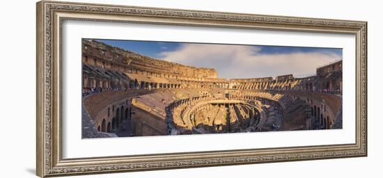 Rome, Lazio, Italy. Inside the Colosseum at Sunset.-Marco Bottigelli-Framed Photographic Print