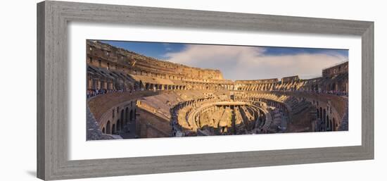 Rome, Lazio, Italy. Inside the Colosseum at Sunset.-Marco Bottigelli-Framed Photographic Print