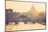 Rome, Lazio, Italy. St Angel Bridge at Sunset.-Marco Bottigelli-Mounted Photographic Print