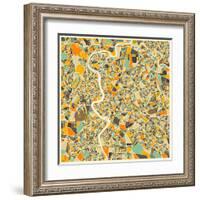 Rome Map-Jazzberry Blue-Framed Art Print