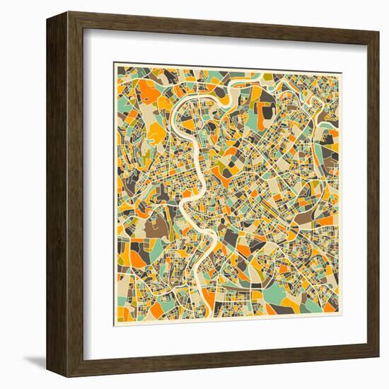 Rome Map-Jazzberry Blue-Framed Art Print