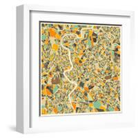 Rome Map-Jazzberry Blue-Framed Art Print