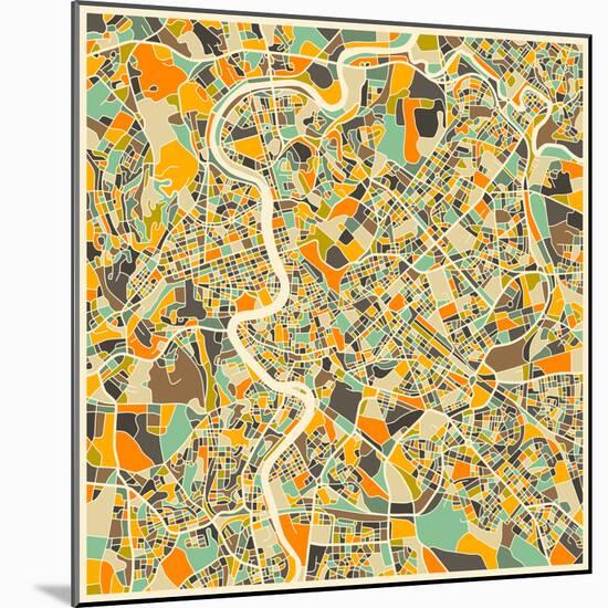 Rome Map-Jazzberry Blue-Mounted Art Print