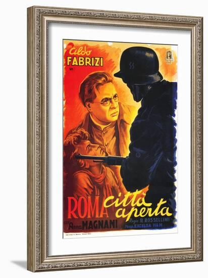 Rome, Open City, (AKA Open City, AKA Roma Citta Aperta), Italian Poster Art, 1946-null-Framed Premium Giclee Print