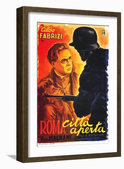 Rome, Open City, (AKA Open City, AKA Roma Citta Aperta), Italian Poster Art, 1946-null-Framed Art Print