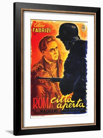 Rome, Open City, (AKA Open City, AKA Roma Citta Aperta), Italian Poster Art, 1946-null-Framed Art Print