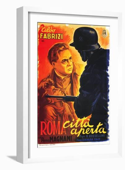 Rome, Open City, (AKA Open City, AKA Roma Citta Aperta), Italian Poster Art, 1946-null-Framed Art Print