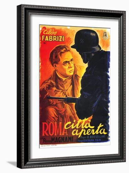 Rome, Open City, (AKA Open City, AKA Roma Citta Aperta), Italian Poster Art, 1946-null-Framed Art Print