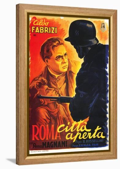 Rome, Open City, (AKA Open City, AKA Roma Citta Aperta), Italian Poster Art, 1946-null-Framed Stretched Canvas