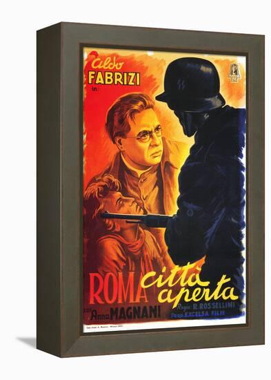 Rome, Open City, (AKA Open City, AKA Roma Citta Aperta), Italian Poster Art, 1946-null-Framed Stretched Canvas