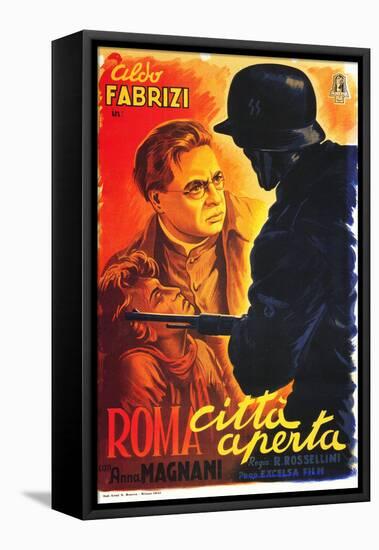 Rome, Open City, (AKA Open City, AKA Roma Citta Aperta), Italian Poster Art, 1946-null-Framed Stretched Canvas