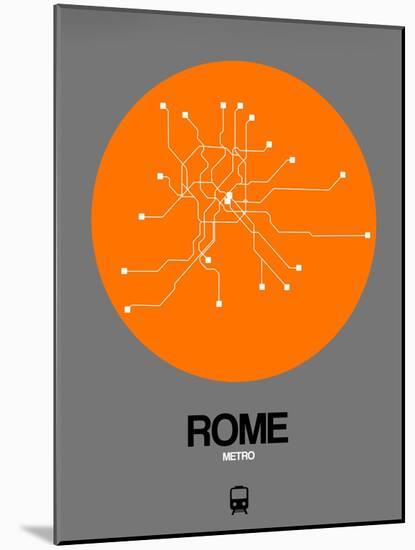Rome Orange Subway Map-NaxArt-Mounted Art Print